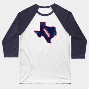 Texas Football, Retro - White/Navy/Red Baseball T-Shirt